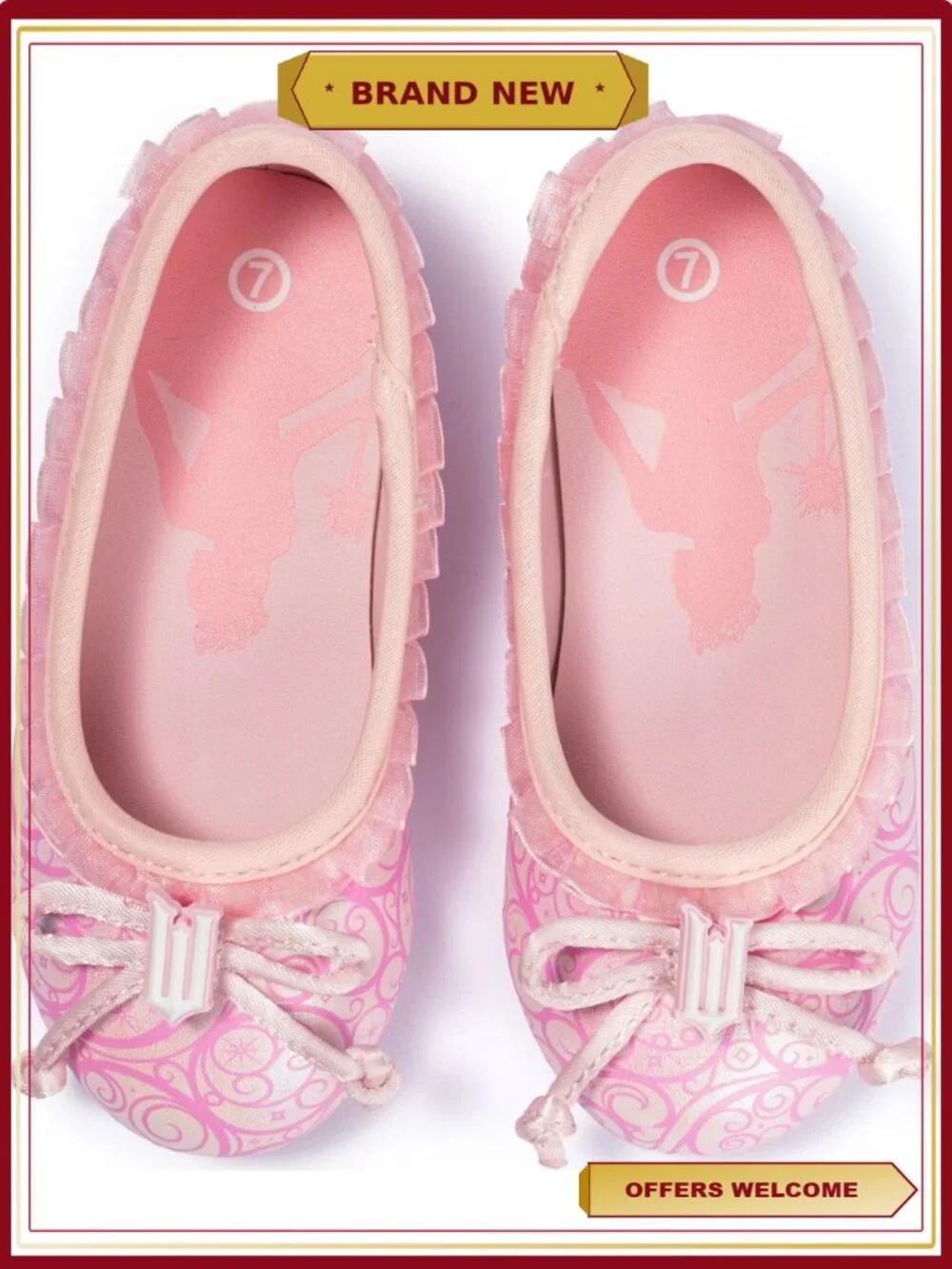 Toddler Girls Ballet Flats Glitter Butterfly Sparkle Slip-On Cushioned